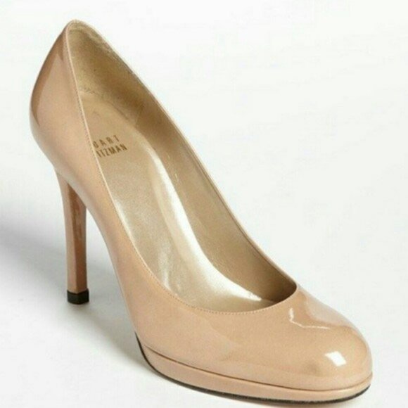 Stuart Weitzman Platswoon Nude Heels - Picture 1 of 4